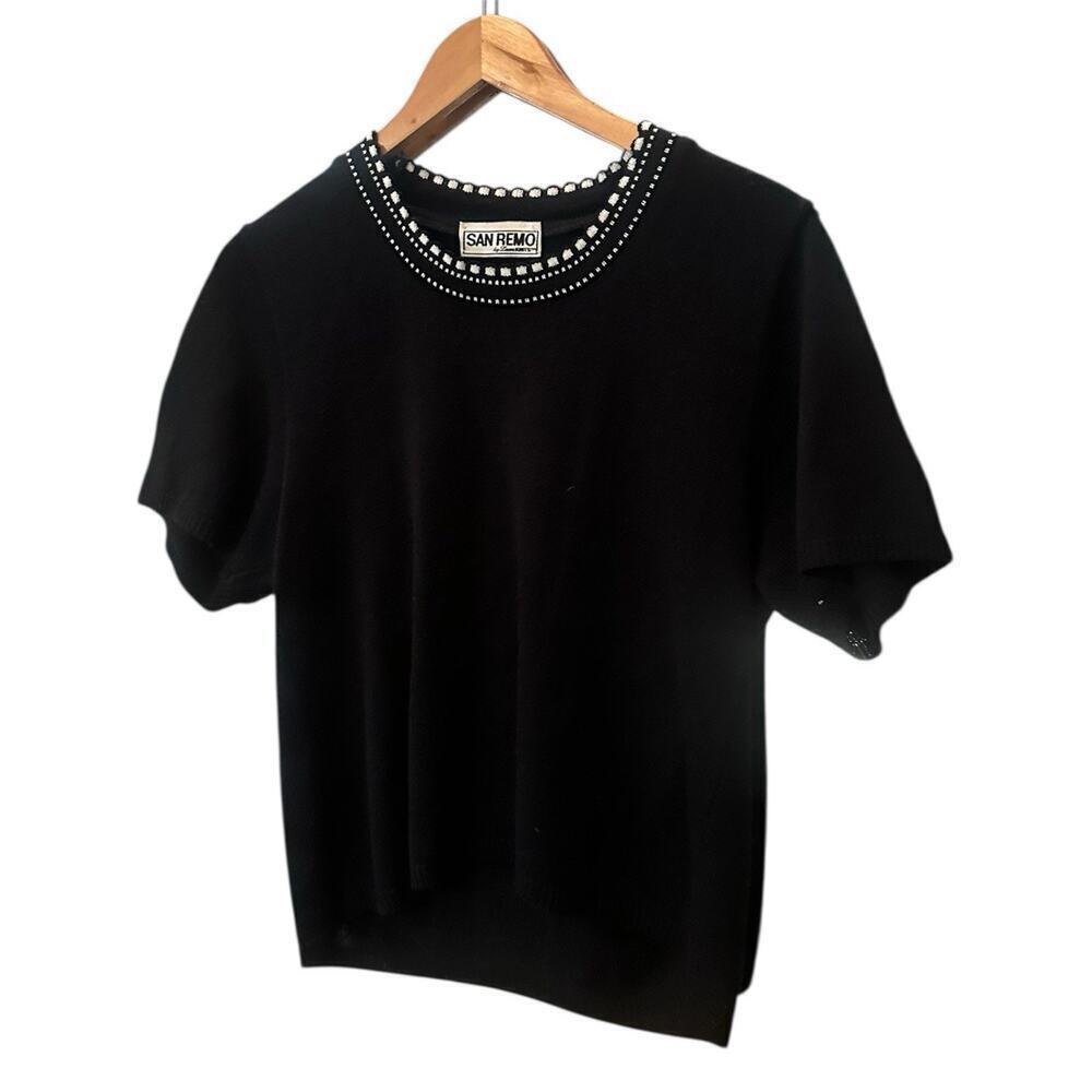 San Remo Laura Knits Sweater Women's Medium Black Vintage